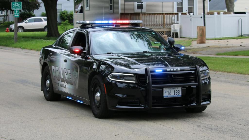 police car on a street