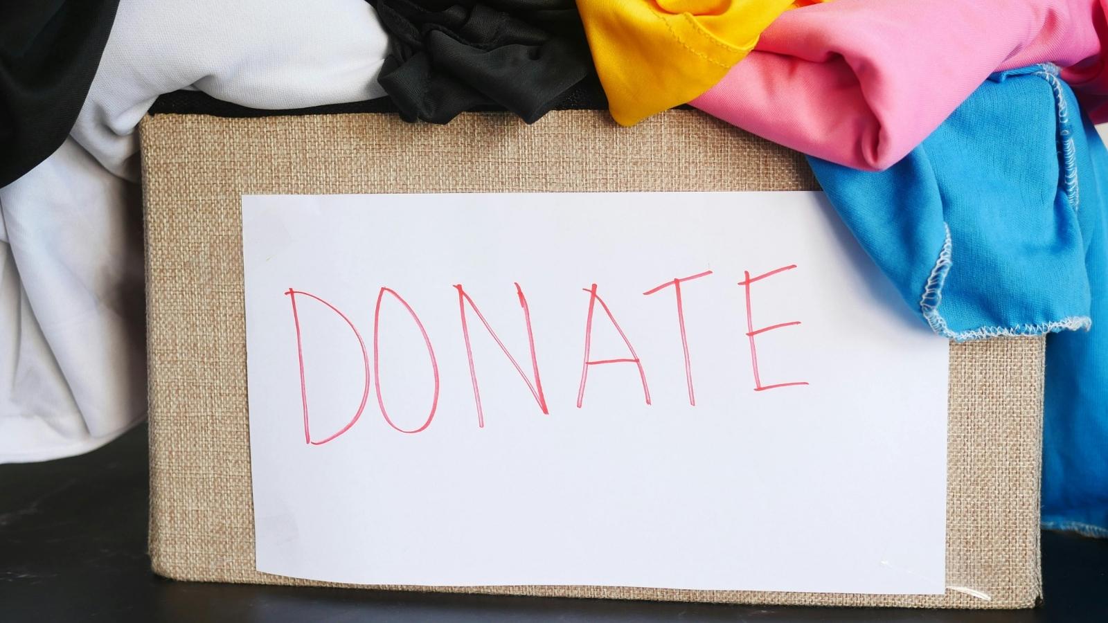 clothing donation pile