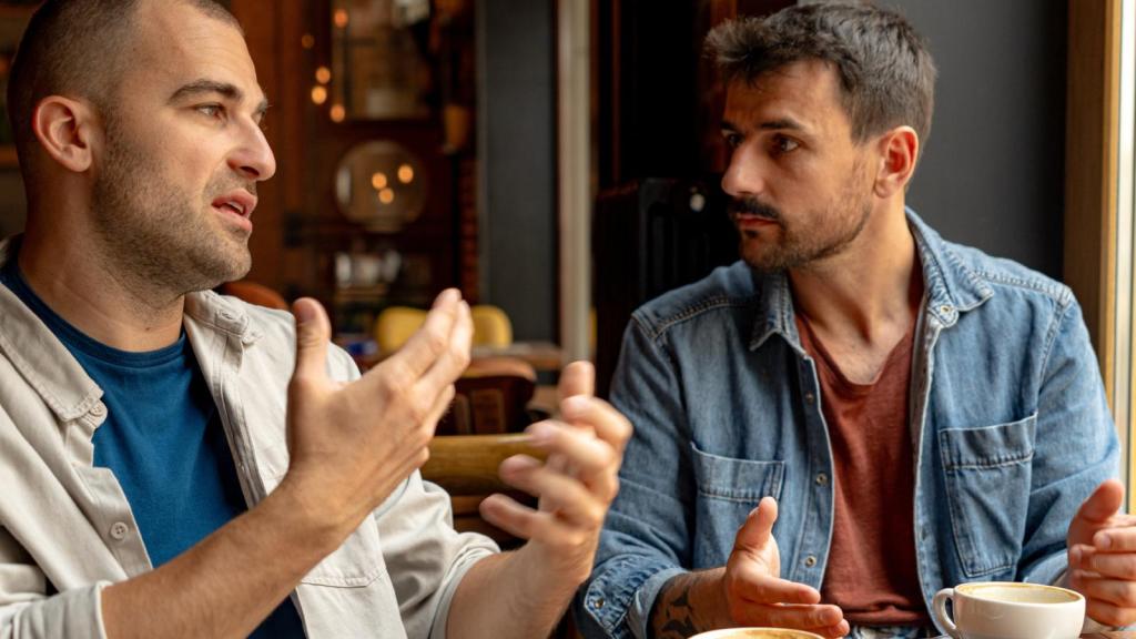two men having a conversation