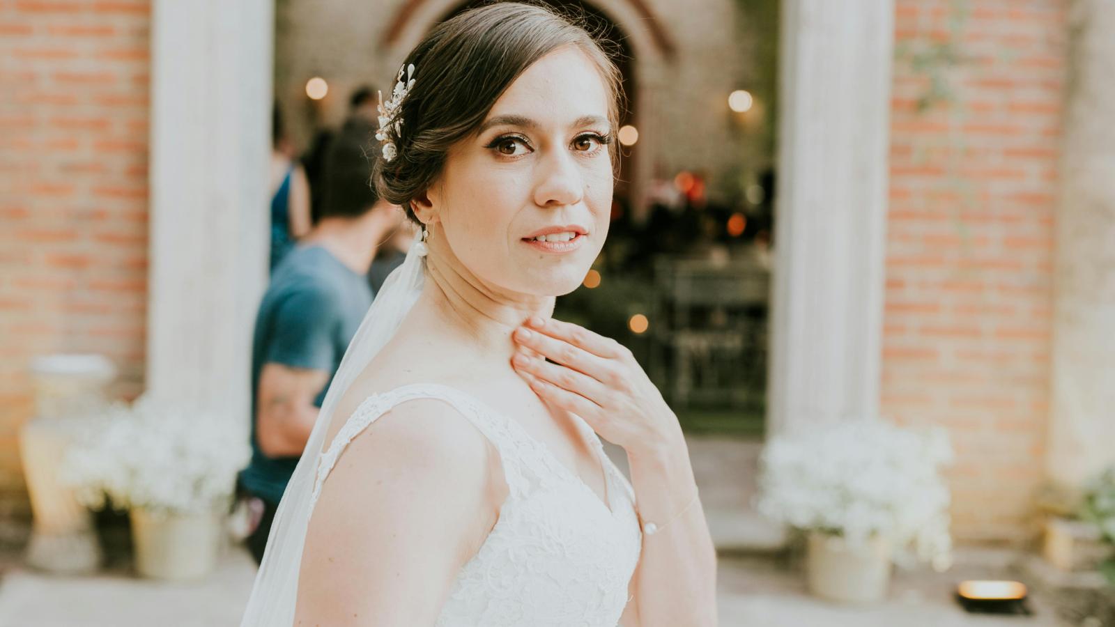 woman wearing a wedding dress