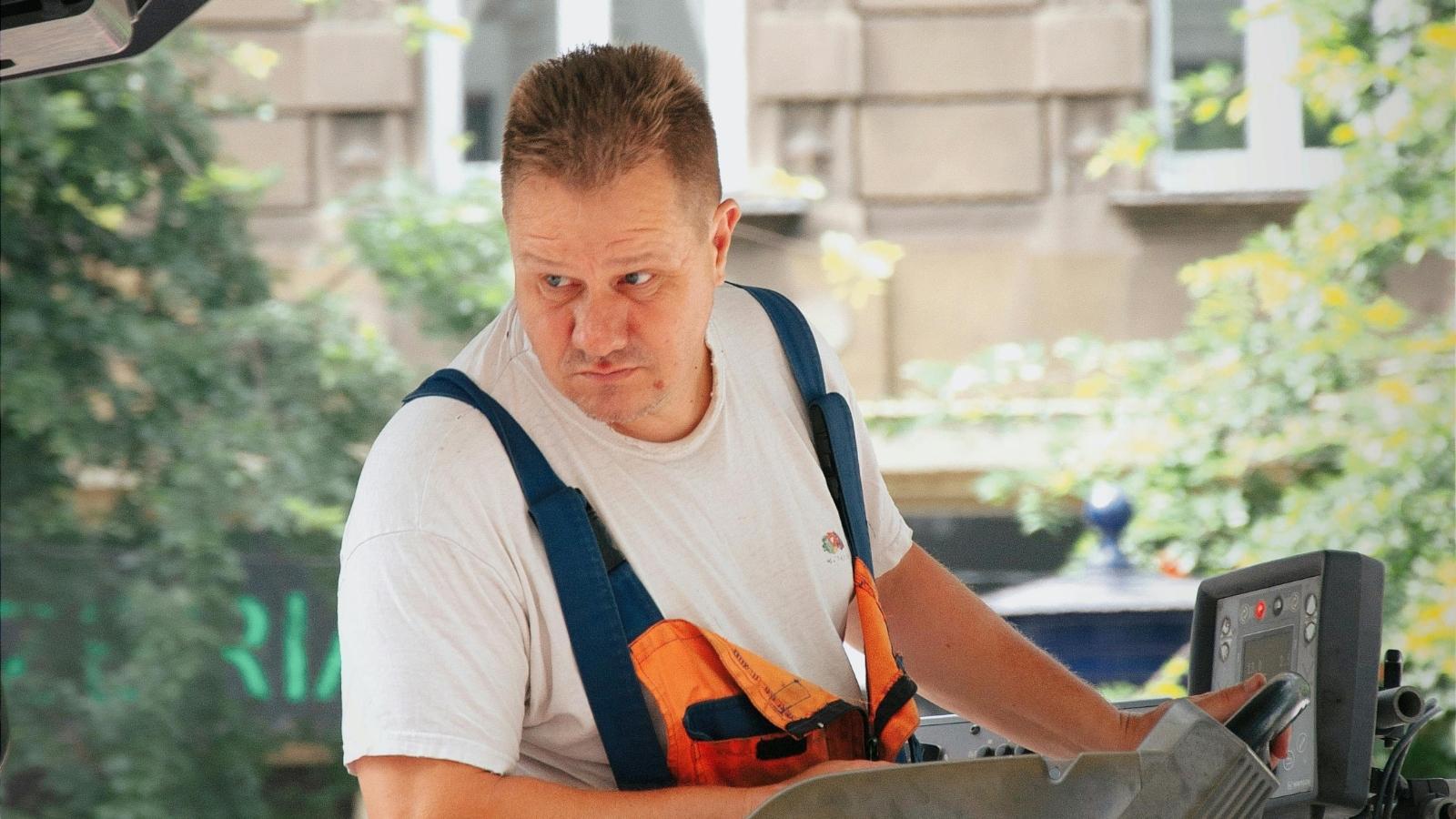 construction worker on a hot summer day