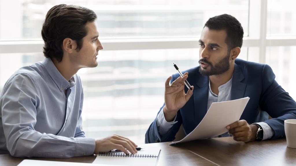 man in a job interview