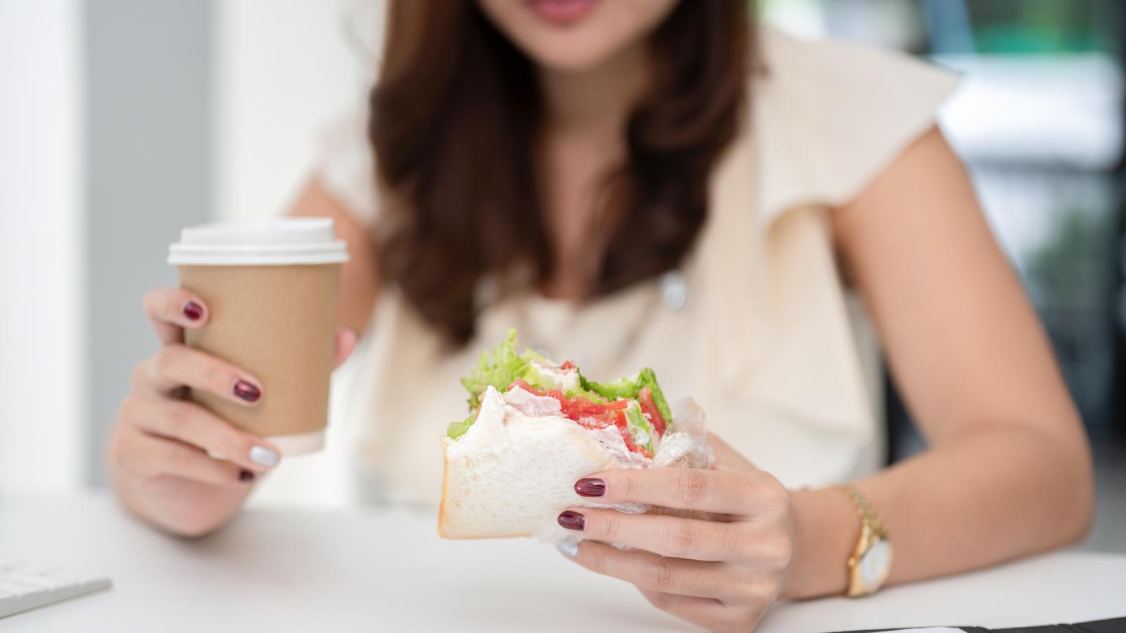 woman eating her lunch
