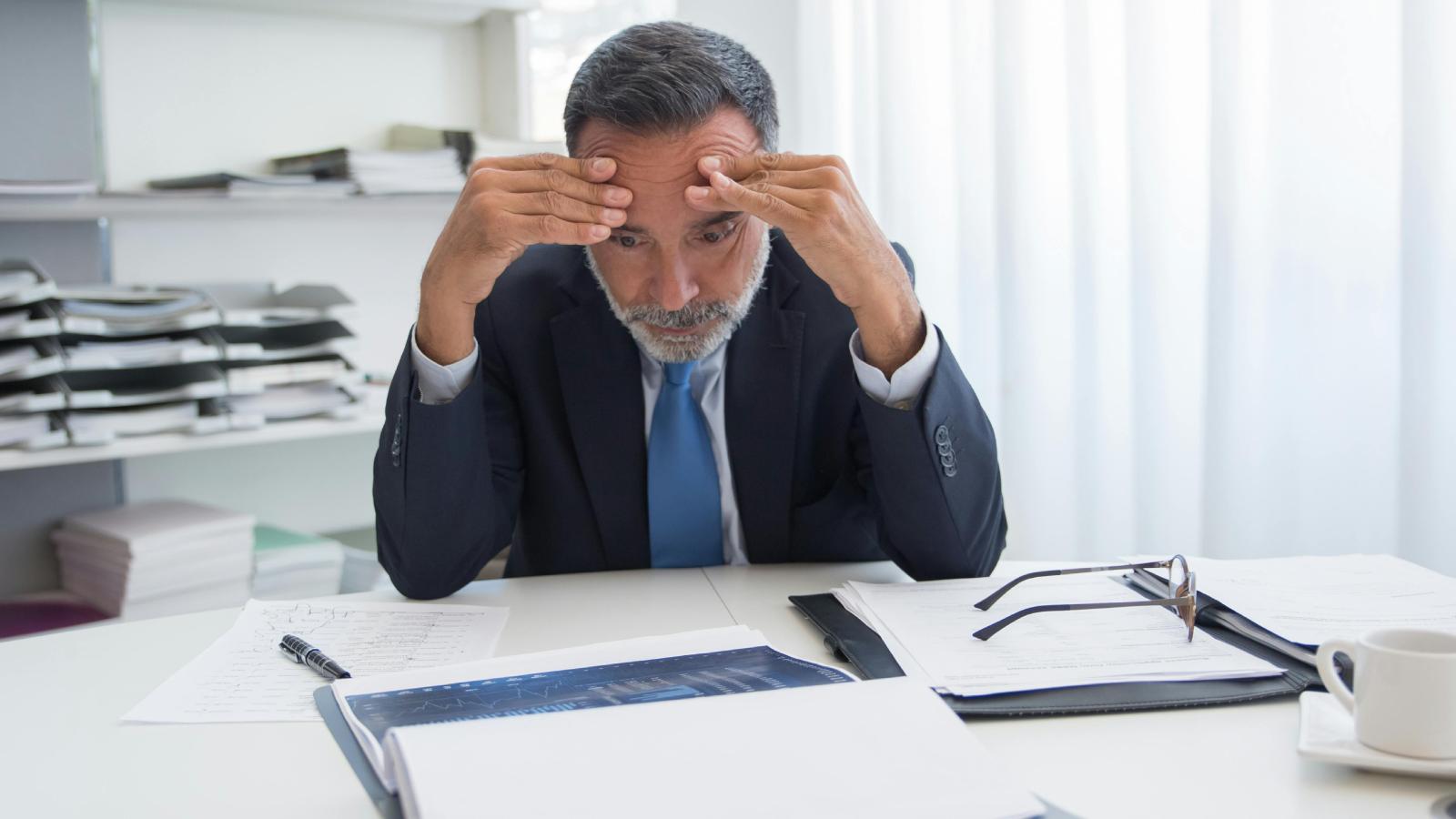man at his desk