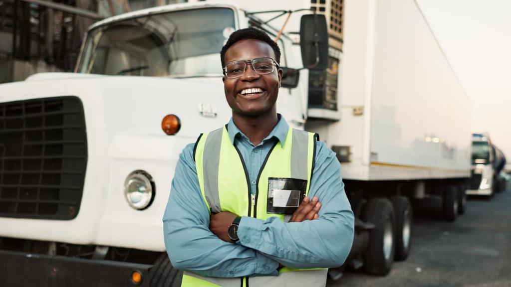 man in front of a truck