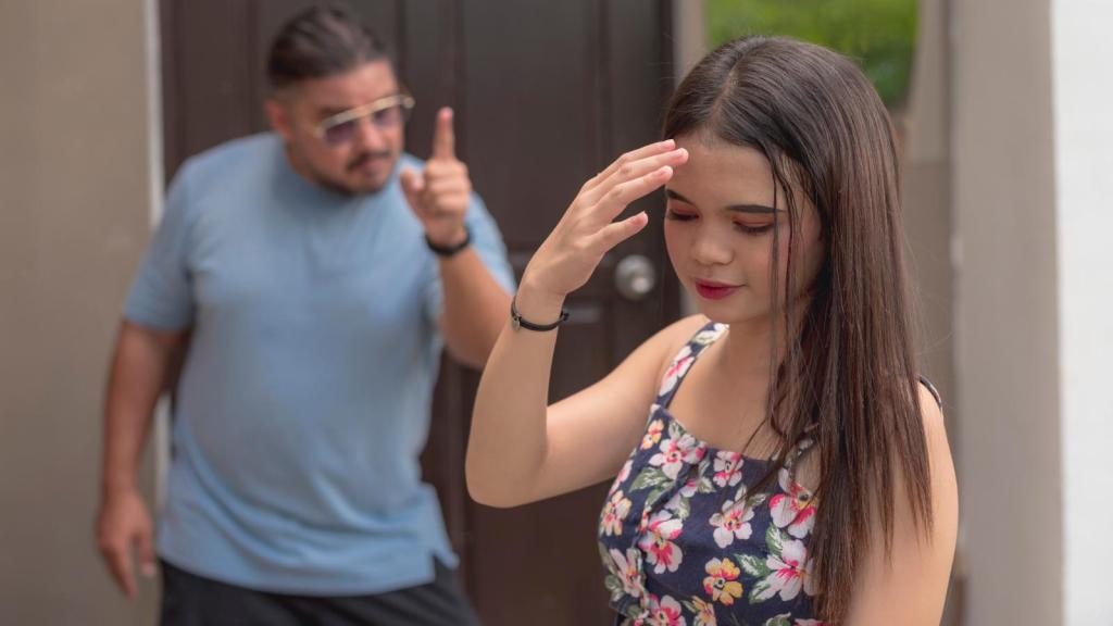 man yelling at his daughter