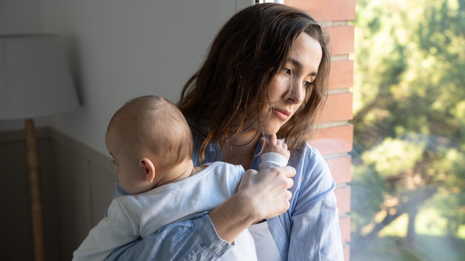 woman holding a baby