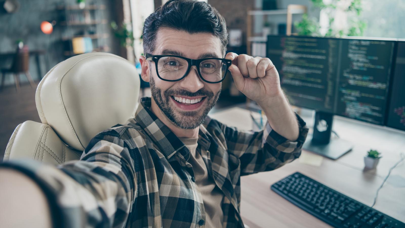 man at his desk
