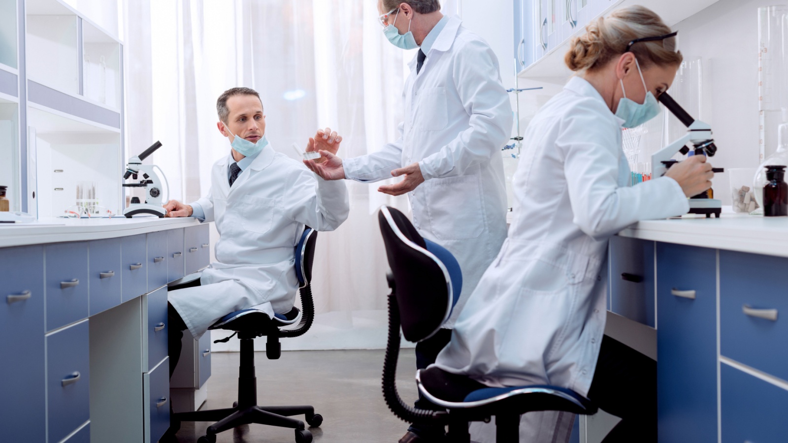 Workers in a lab