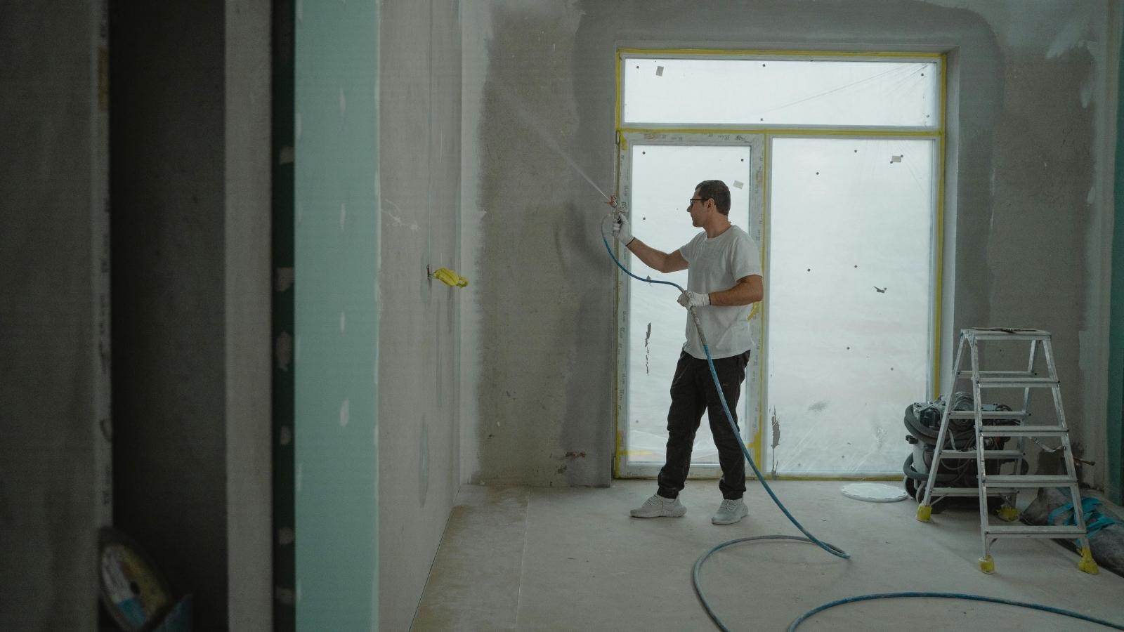 man doing home renovations