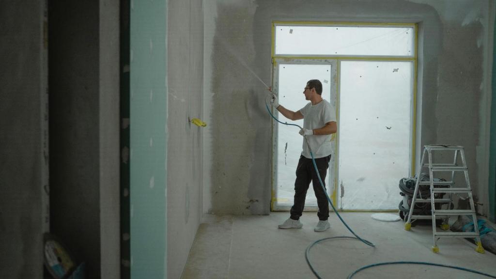 man doing home renovations