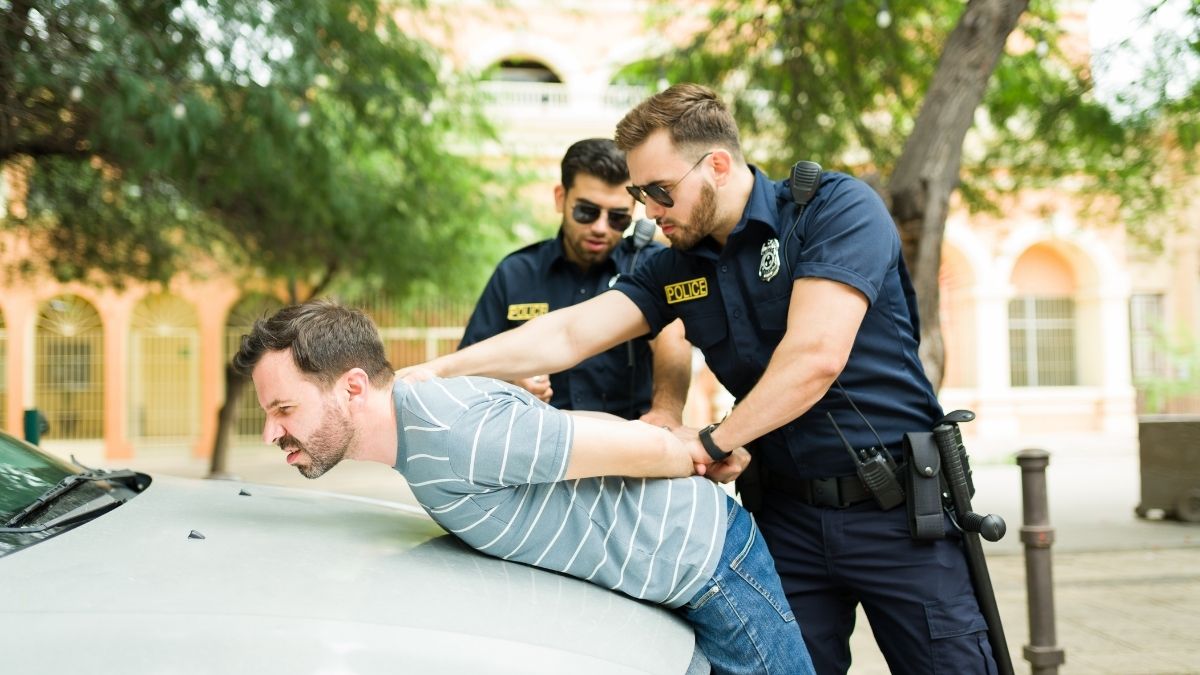 man getting arrested