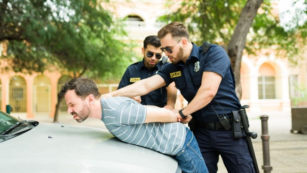 man getting arrested