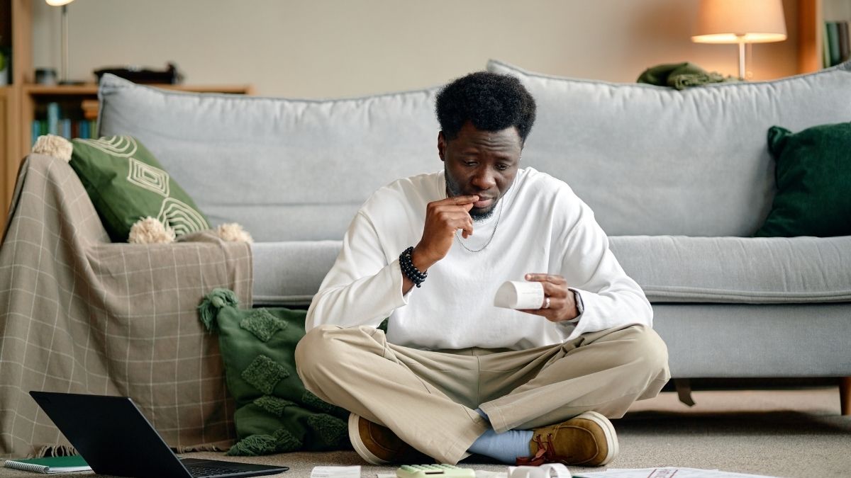 man worried about money
