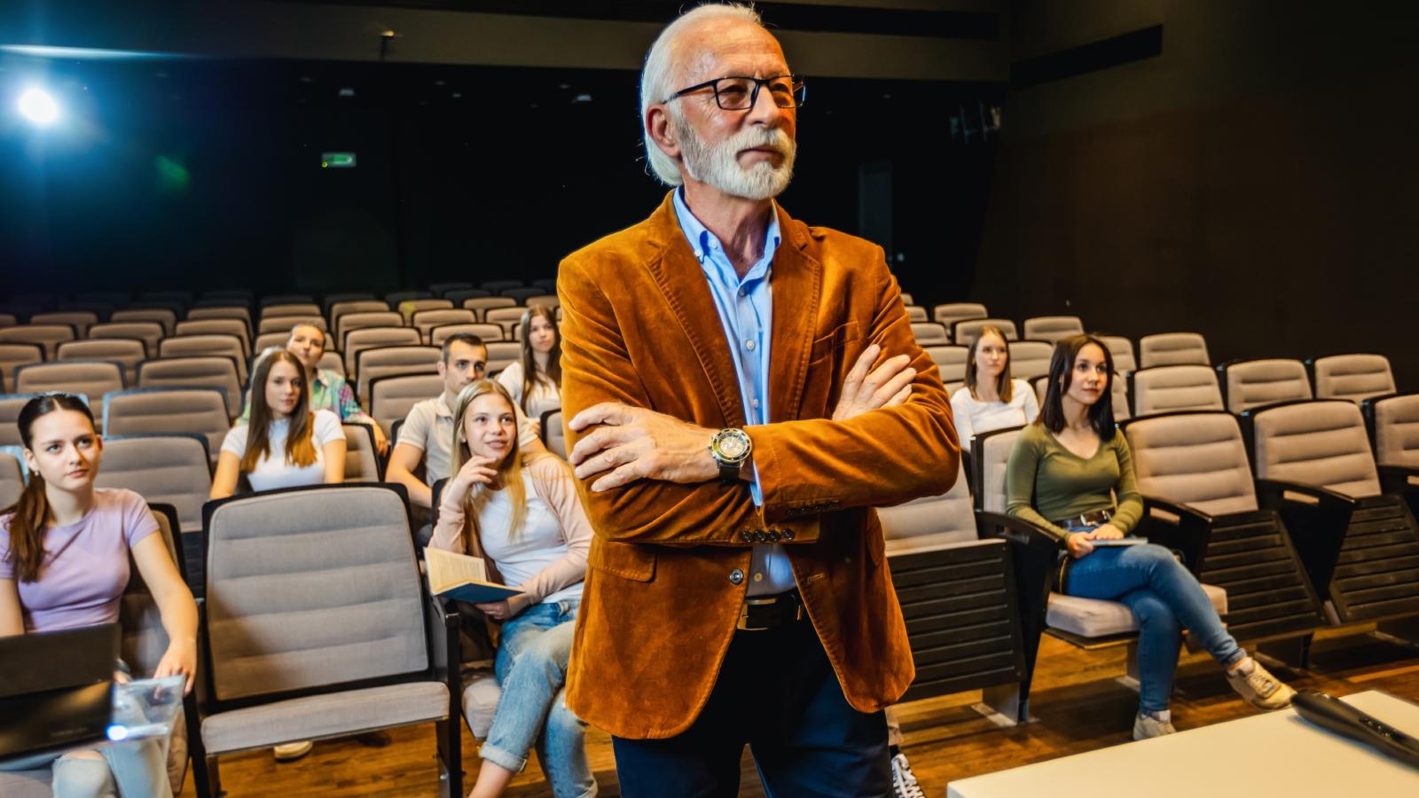 professor in a classroom