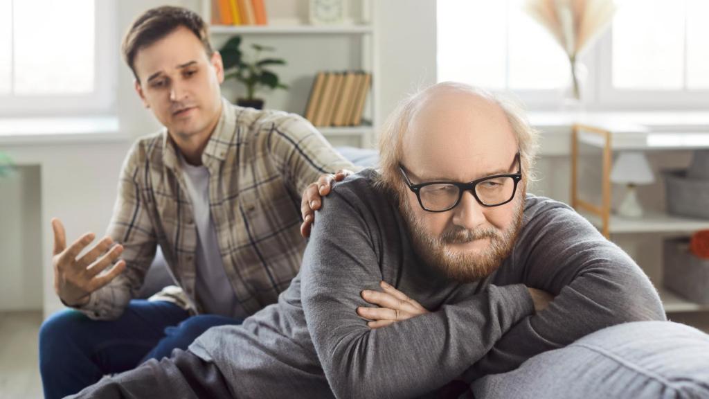 man with his father