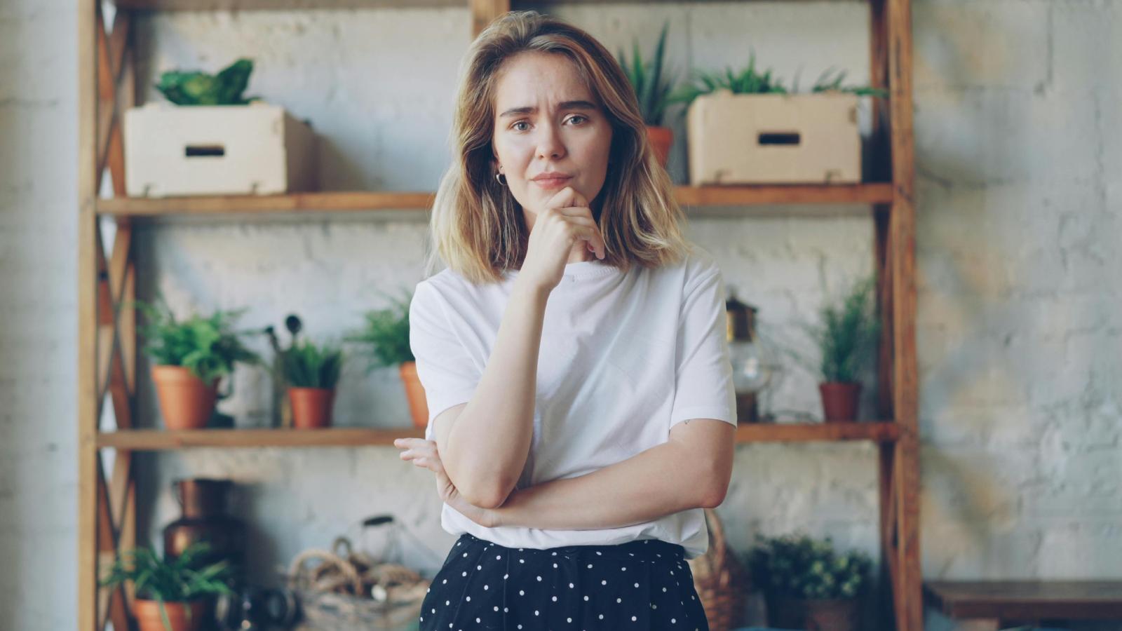 woman with an incredulous look
