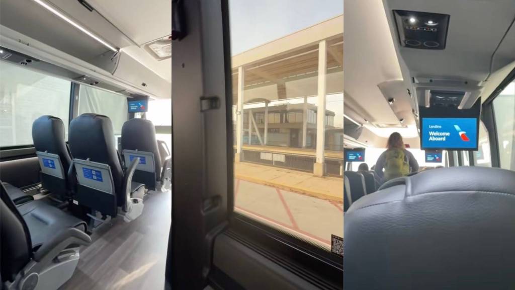 woman on a bus