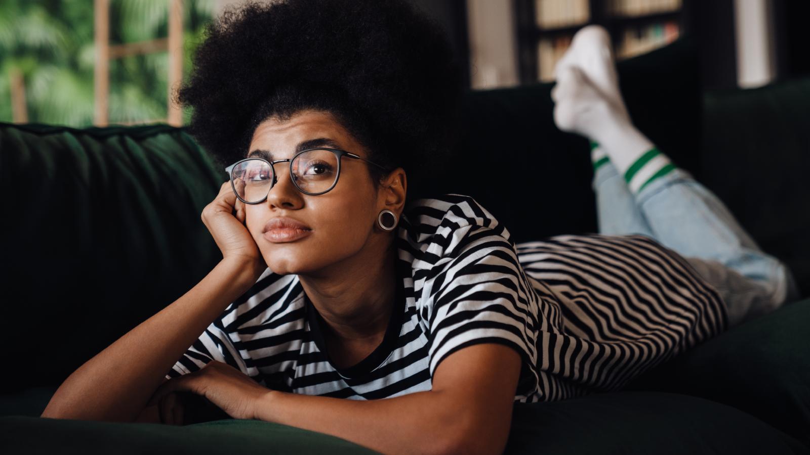 woman on a couch