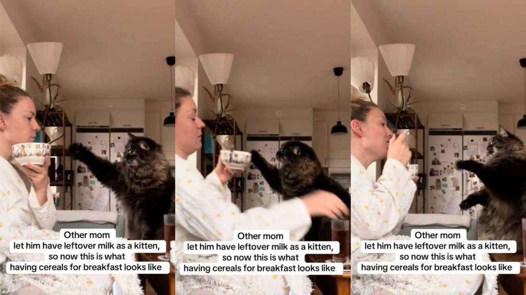 woman with her cat