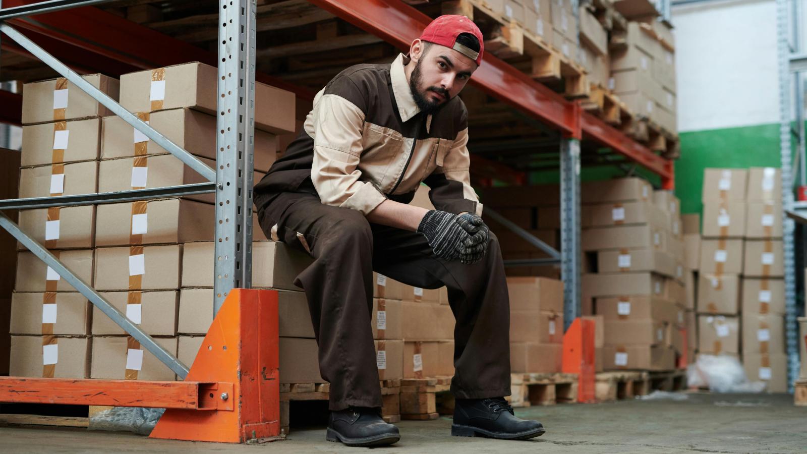 man in a warehouse