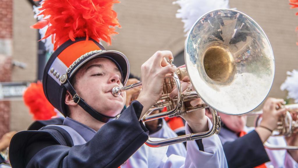 man playing the trombone