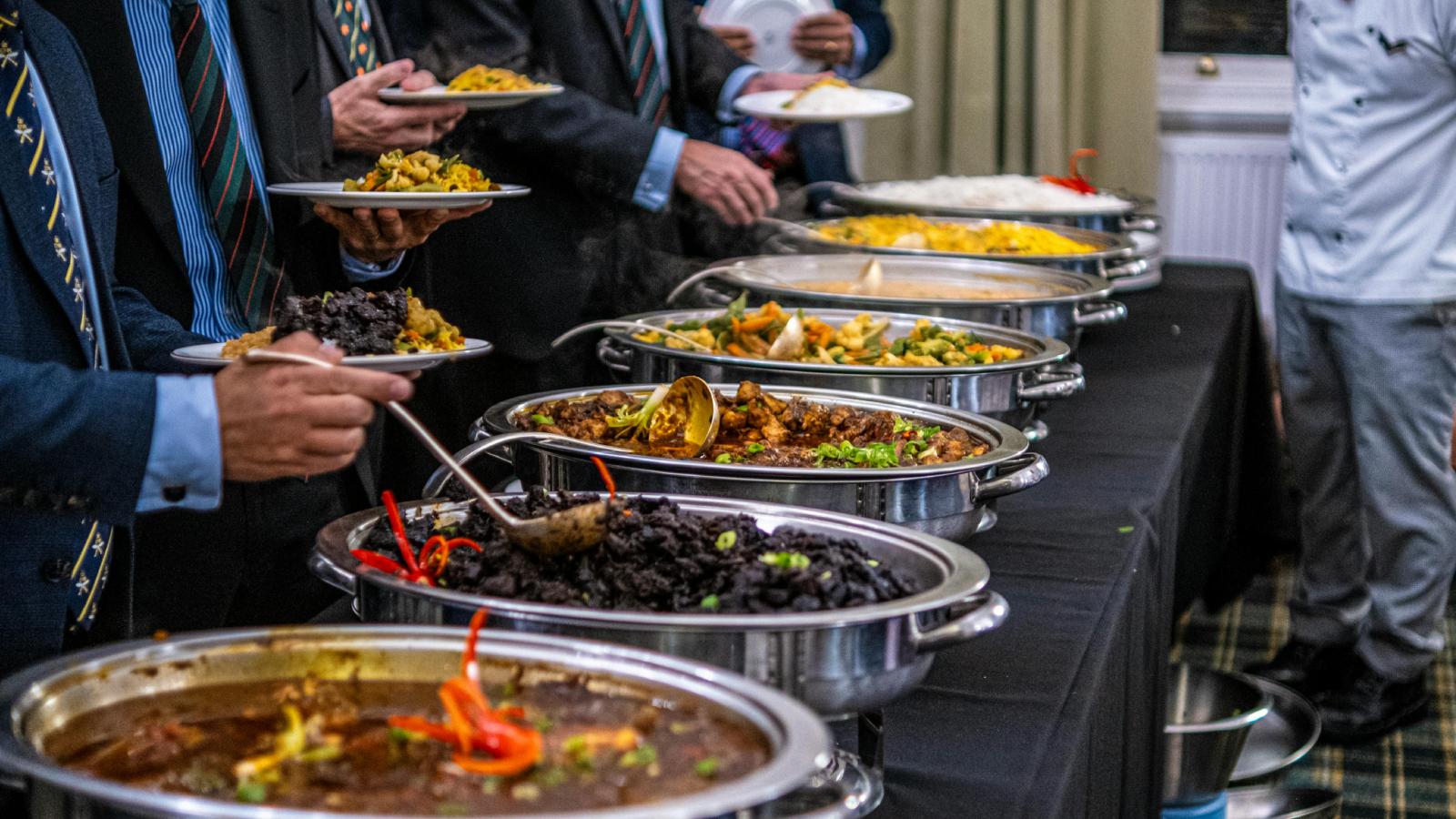 people at a buffet