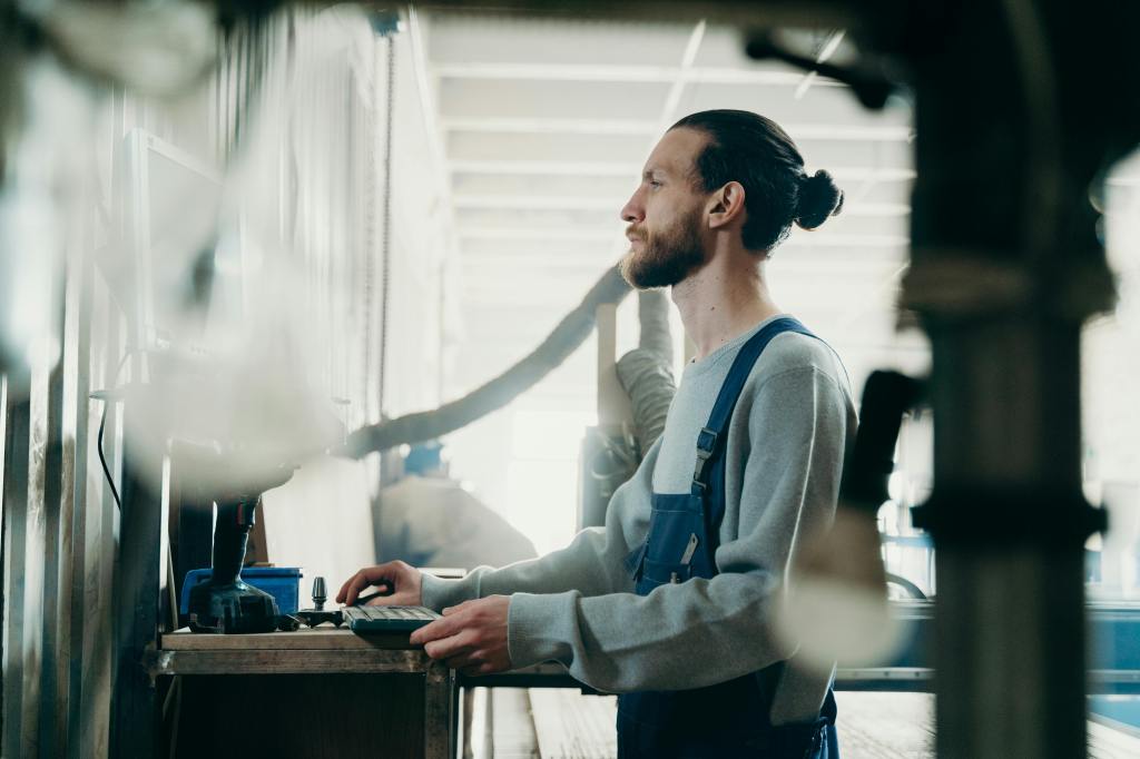 Man working on a computer