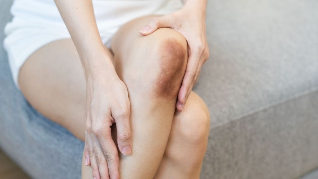 woman with scraped knees