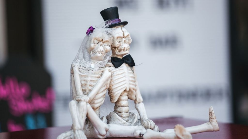 skeleton bride and groom