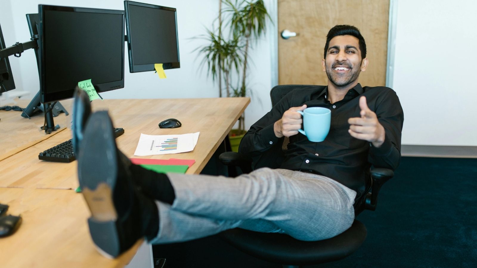happy man at work