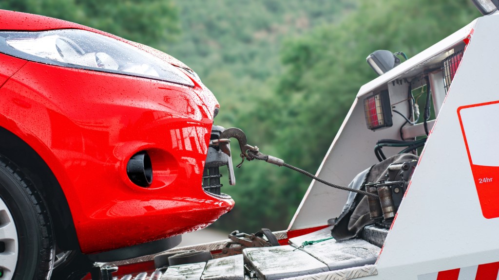 A car being towed