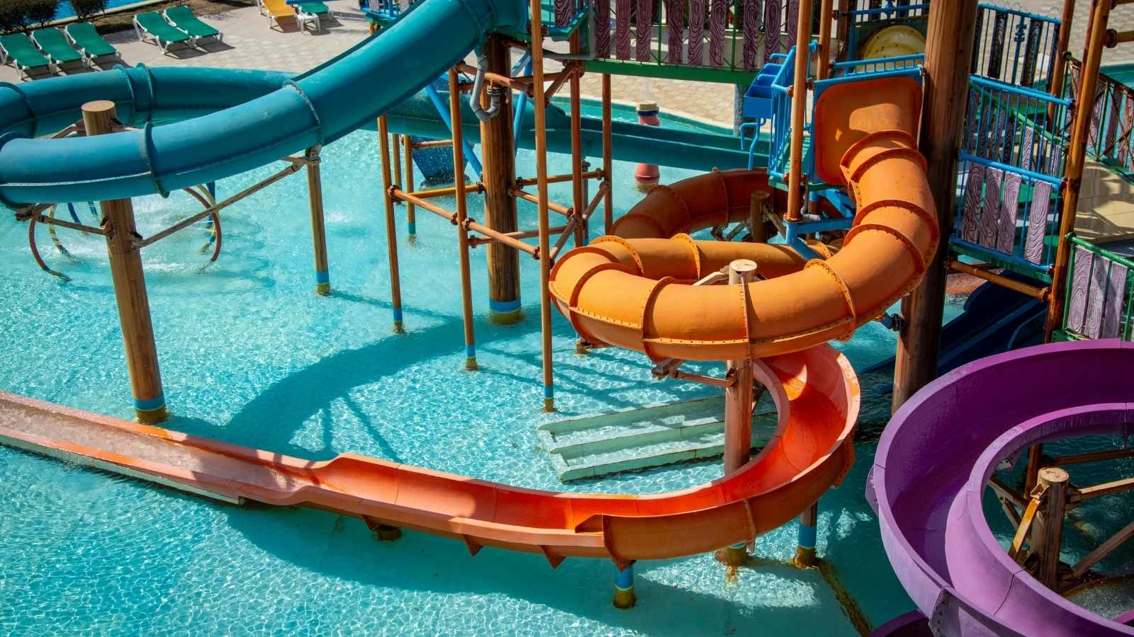 water park colorful slides
