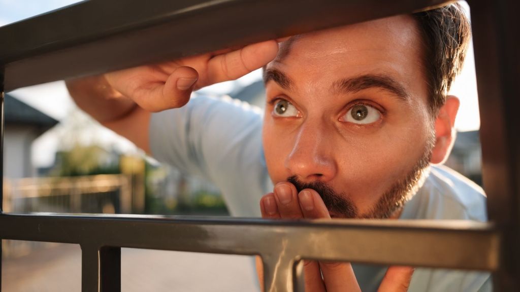neighbor spying through the fence