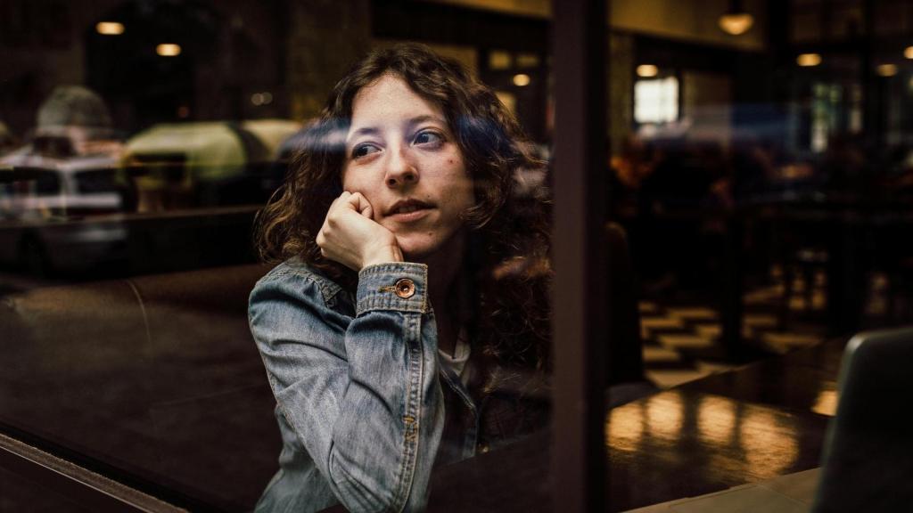 woman sitting in a diner