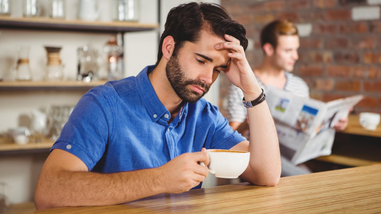 man in a coffee shop