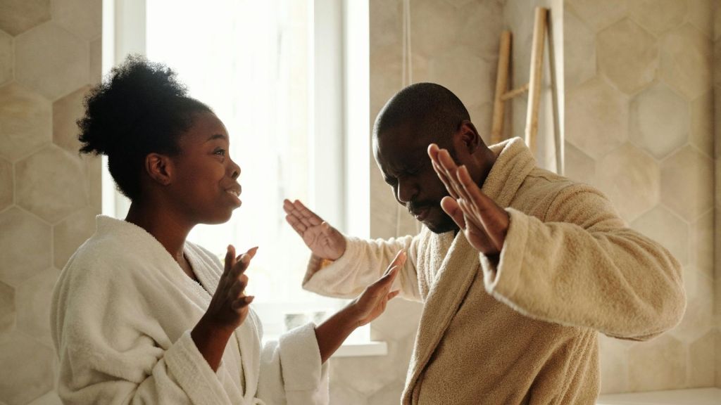 man and woman arguing