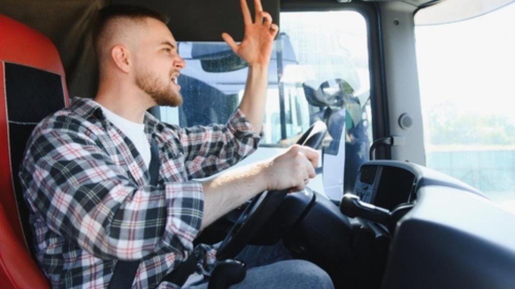 Angry guy in truck