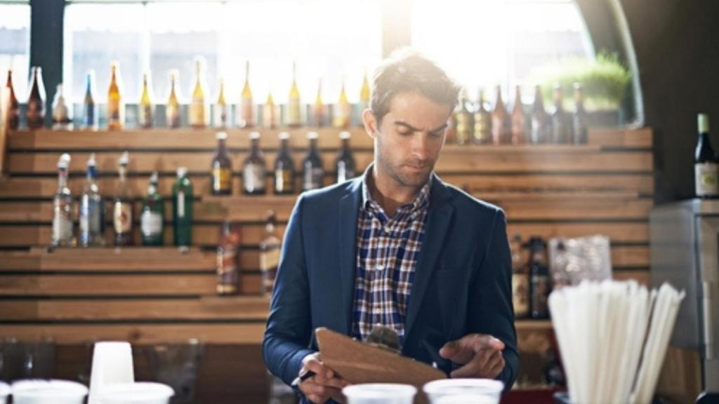 Bar manager working