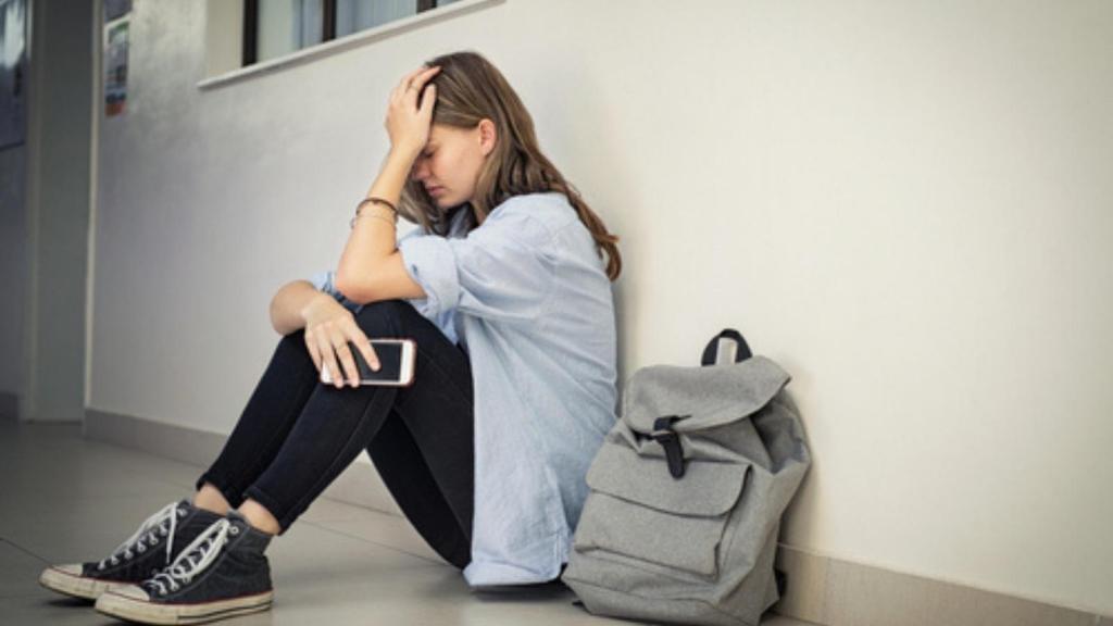 Sad student at school