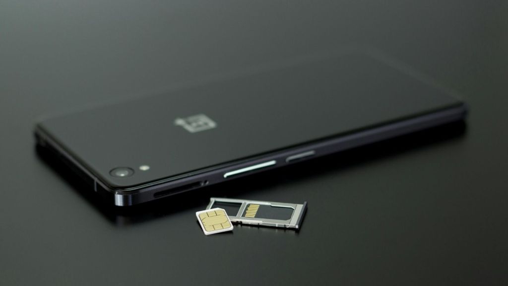 A cell phone and a SIM card