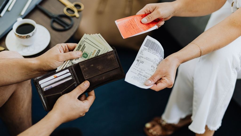 A couple counting cash