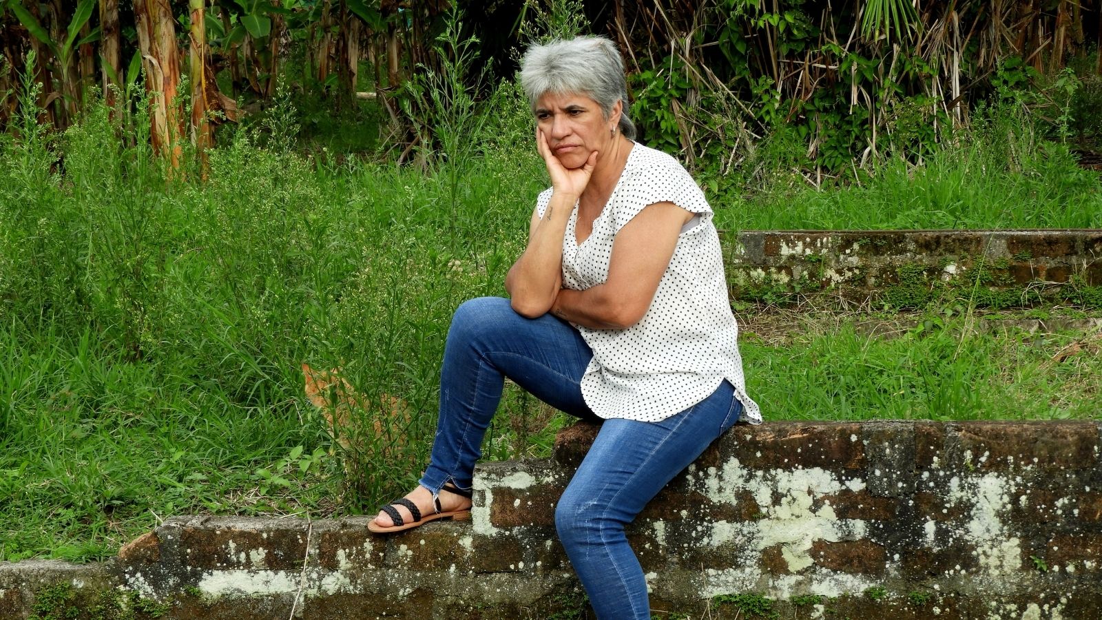 An older woman looking angry