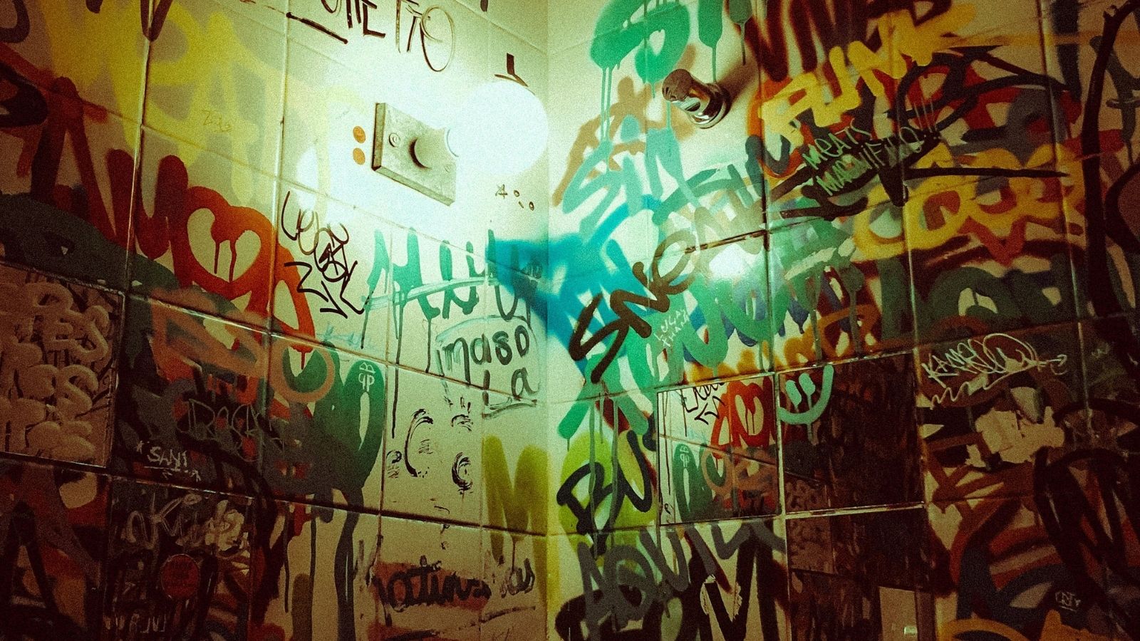 College Freshman Shares Housing With Three Guys, but Increasingly Out of Control Behavior Forces Action Graffiti on tiled walls