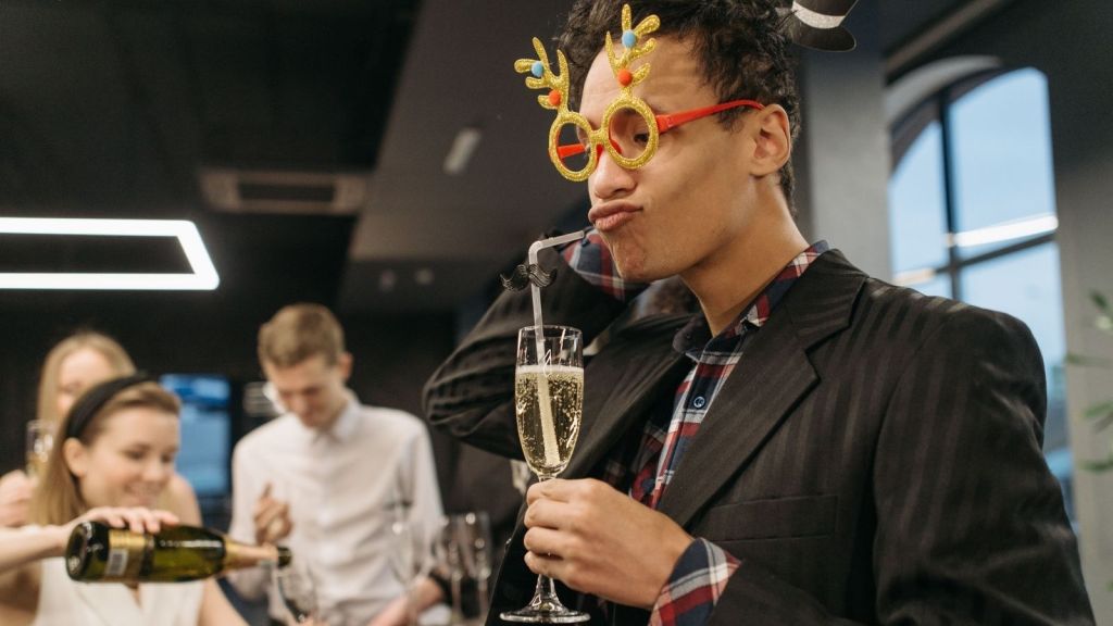 People at a work Christmas party