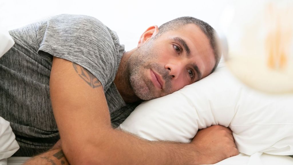 A man lying awake