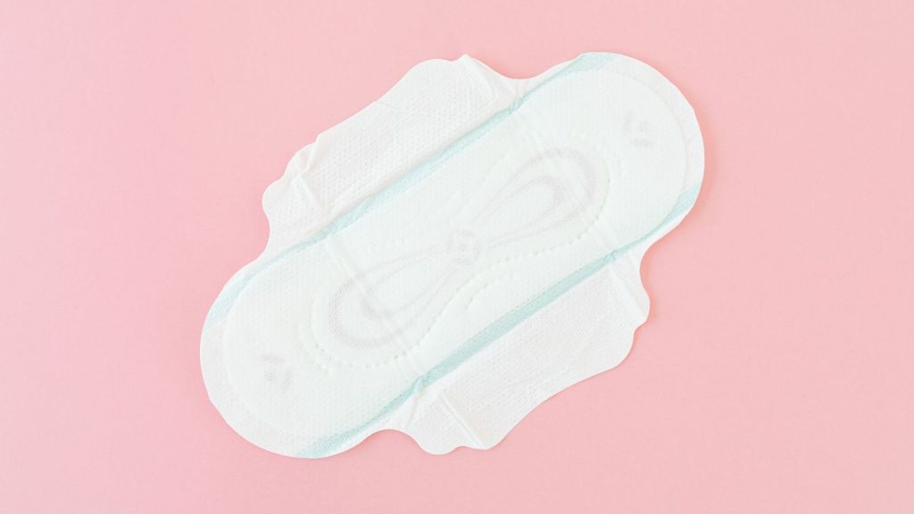 An open sanitary towel