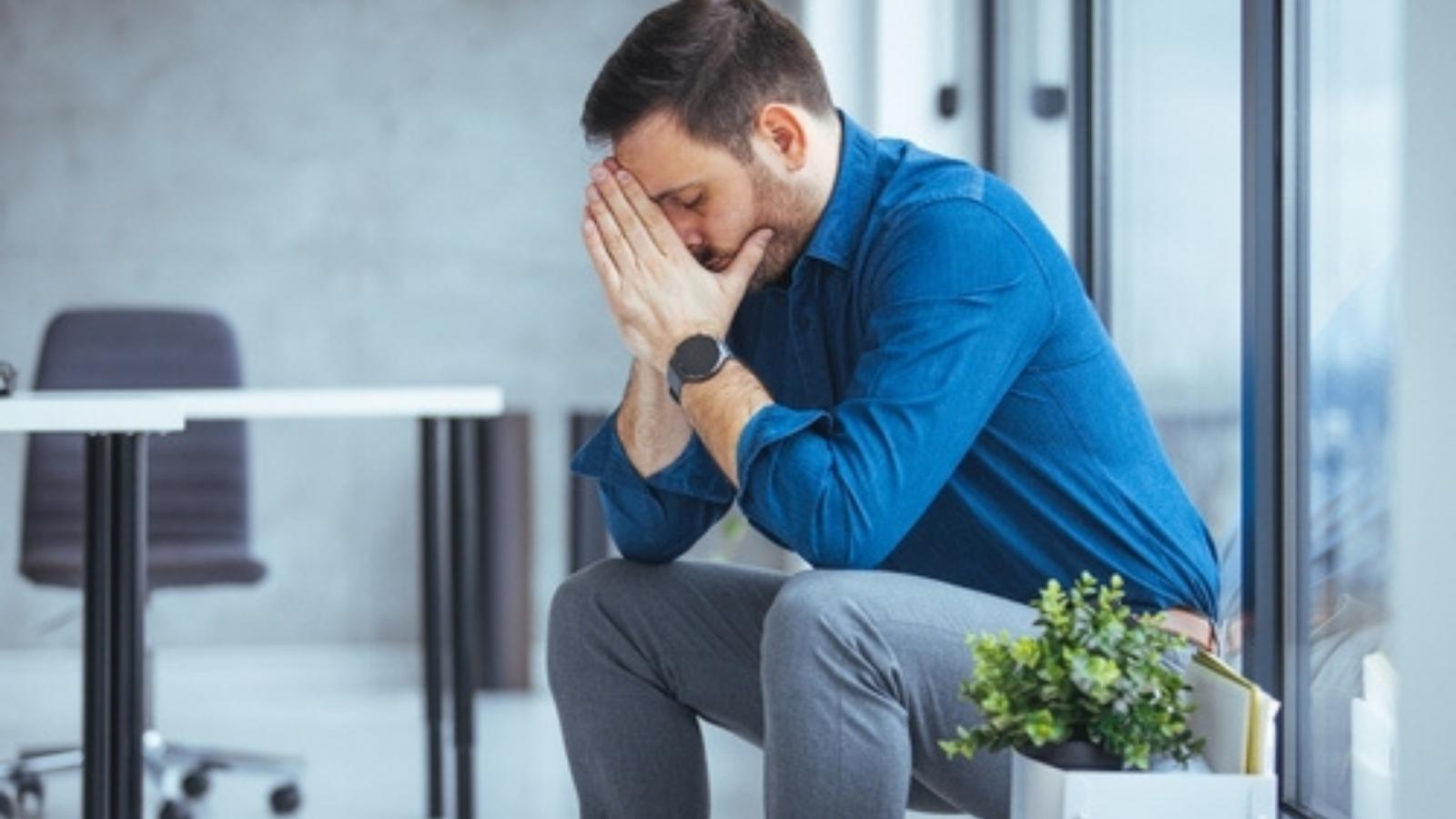 Hes So Burned Out at Work That Hes Secretly Hoping a Costly Mistake Gets Him Fired Frustrated man