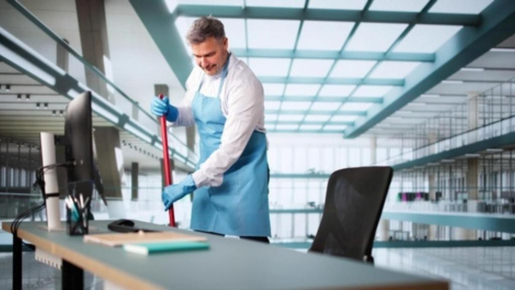 Janitor at work