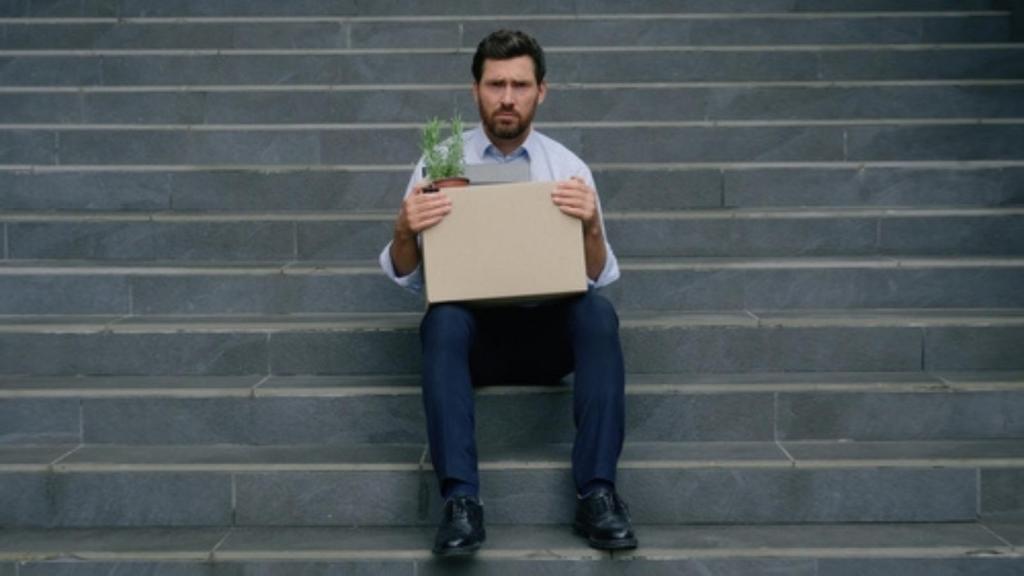 Sad man got fired